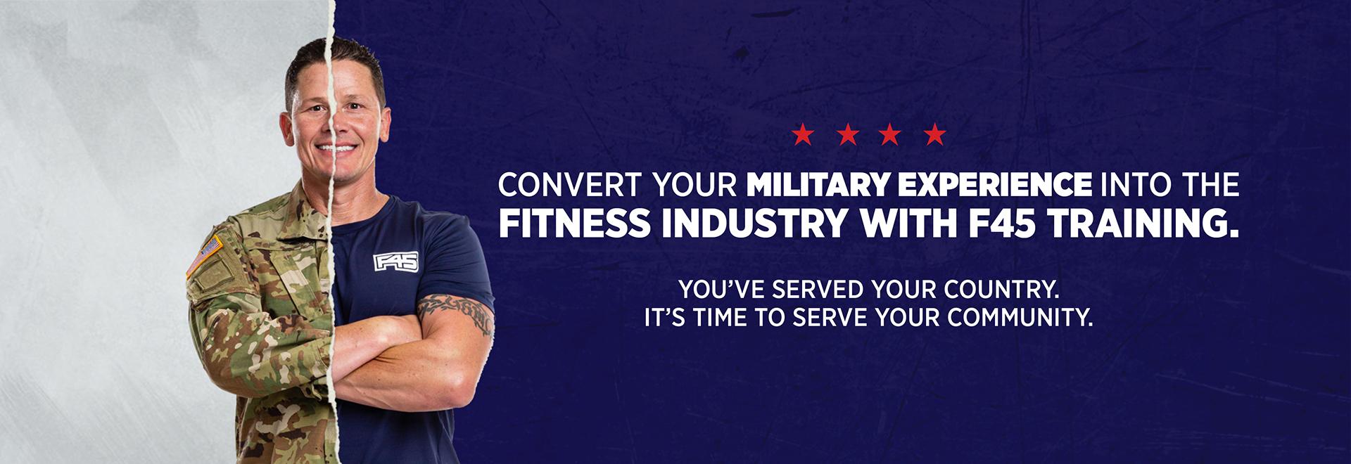 F45 Millitary Serve Your Community Banner